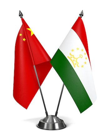 simsearch:400-08162232,k - China and Tajikistan - Miniature Flags Isolated on White Background. Stock Photo - Budget Royalty-Free & Subscription, Code: 400-07996654