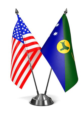 USA and Christmas Island - Miniature Flags Isolated on White Background. Foto de stock - Super Valor sin royalties y Suscripción, Código: 400-07996888
