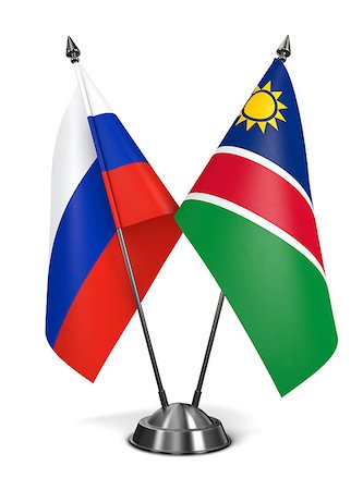 simsearch:400-07996632,k - Russia and Namibia - Miniature Flags Isolated on White Background. Photographie de stock - Aubaine LD & Abonnement, Code: 400-07996889