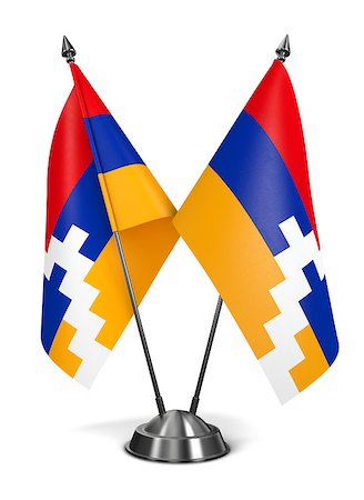 simsearch:400-07840116,k - Nagorno Karabakh - Miniature Flags Isolated on White Background. Photographie de stock - Aubaine LD & Abonnement, Code: 400-07996900