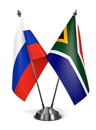 simsearch:400-07995495,k - Russia and South Africa - Miniature Flags Isolated on White Background. Stock Photo - Budget Royalty-Free & Subscription, Code: 400-07996946