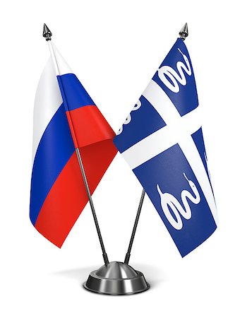 simsearch:400-07995495,k - Russia and Martinique - Miniature Flags Isolated on White Background. Stock Photo - Budget Royalty-Free & Subscription, Code: 400-07996948