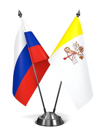 simsearch:400-08115522,k - Russia and Vatican City - Miniature Flags Isolated on White Background. Photographie de stock - Aubaine LD & Abonnement, Code: 400-07996956