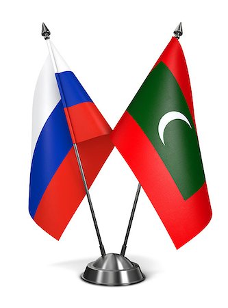 simsearch:400-07996632,k - Russia and Maldives - Miniature Flags Isolated on White Background. Photographie de stock - Aubaine LD & Abonnement, Code: 400-07996962
