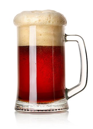 simsearch:400-08336450,k - Mug of red beer isolated on a white background Stock Photo - Budget Royalty-Free & Subscription, Code: 400-07996992