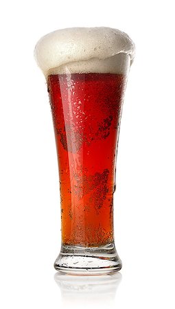 simsearch:400-08336450,k - Red beer in a glass isolated on white Stock Photo - Budget Royalty-Free & Subscription, Code: 400-07996993