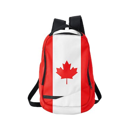 Canada flag backpack isolated on white background. Back to school concept. Education and study abroad. Travel and tourism in Canada Foto de stock - Royalty-Free Super Valor e Assinatura, Número: 400-07997132