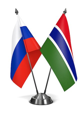 simsearch:400-07995495,k - Russia and Gambia - Miniature Flags Isolated on White Background. Stock Photo - Budget Royalty-Free & Subscription, Code: 400-07997287