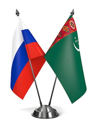 simsearch:400-07995495,k - Turkmenistan and Russia - Miniature Flags Isolated on White Background. Stock Photo - Budget Royalty-Free & Subscription, Code: 400-07997288