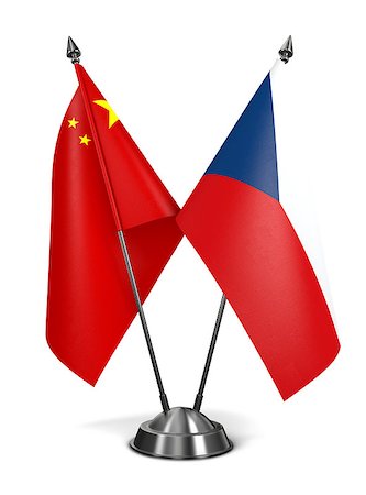 simsearch:400-08160601,k - China and Czech Republic - Miniature Flags Isolated on White Background. Photographie de stock - Aubaine LD & Abonnement, Code: 400-07997305