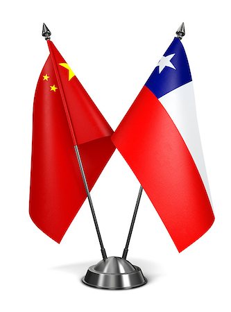 simsearch:400-08162232,k - China and Chile - Miniature Flags Isolated on White Background. Stock Photo - Budget Royalty-Free & Subscription, Code: 400-07997303