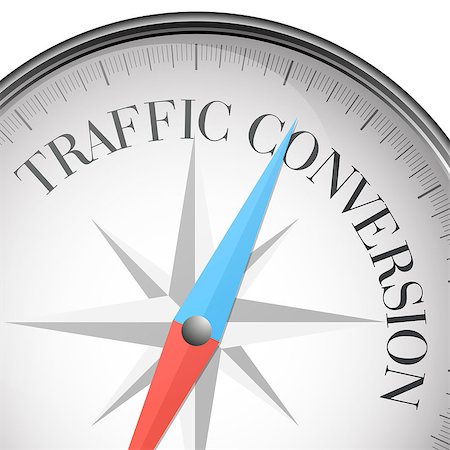 simsearch:400-09066724,k - detailed illustration of a compass with traffic conversion text, eps10 vector Stock Photo - Budget Royalty-Free & Subscription, Code: 400-07990137