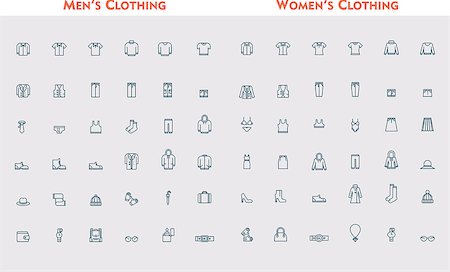 footwear icons - Set of the men and women clothing Stock Photo - Budget Royalty-Free & Subscription, Code: 400-07990272