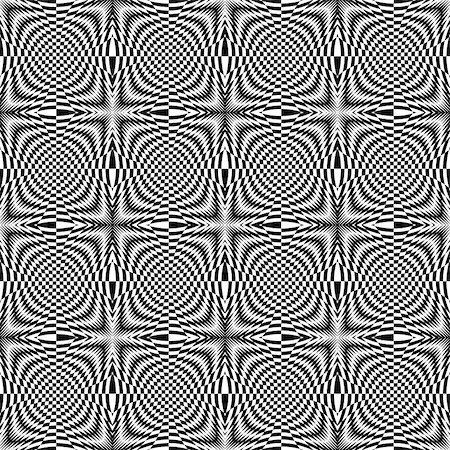 simsearch:400-07988831,k - Design seamless monochrome illusion checkered background. Abstract torsion pattern. Vector art. No gradient Stock Photo - Budget Royalty-Free & Subscription, Code: 400-07990305
