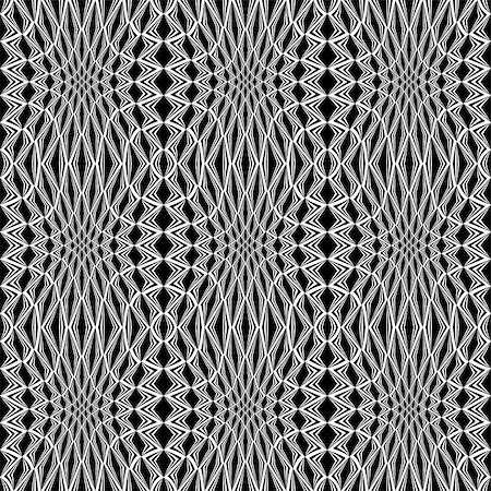 diamonds on black background - Design seamless monochrome stripy pattern. Abstract warped textured background. Vector art. No gradient Stock Photo - Budget Royalty-Free & Subscription, Code: 400-07990308