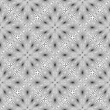 simsearch:400-07631184,k - Design seamless monochrome spiral movement pattern. Abstract background in op art style. Vector art. No gradient Stockbilder - Microstock & Abonnement, Bildnummer: 400-07990322