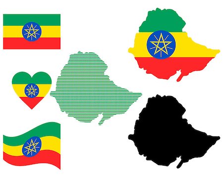 simsearch:400-05261357,k - map flag and symbol of Ethiopia on a white background Stock Photo - Budget Royalty-Free & Subscription, Code: 400-07990415