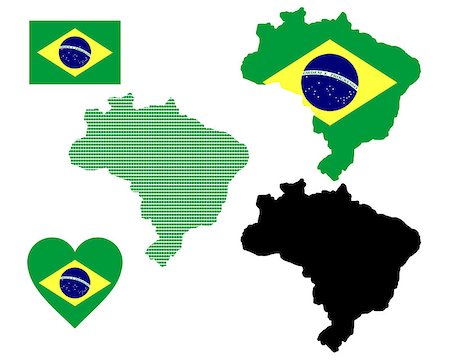 simsearch:400-07980176,k - map and flag of Brazil symbol on a white background Photographie de stock - Aubaine LD & Abonnement, Code: 400-07990413