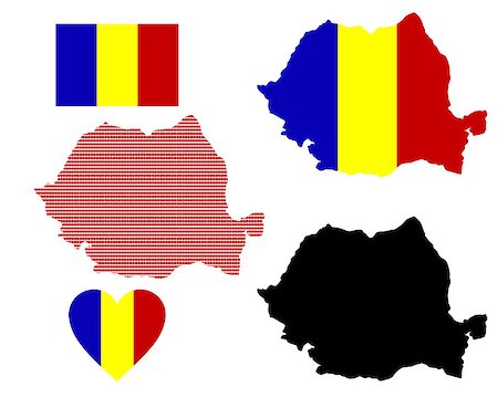 simsearch:400-07985595,k - map and flag of Romania symbol on a white background Foto de stock - Super Valor sin royalties y Suscripción, Código: 400-07990485