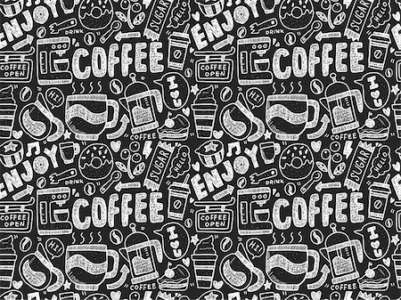 seamless coffee pattern Stock Photo - Budget Royalty-Free & Subscription, Code: 400-07992786