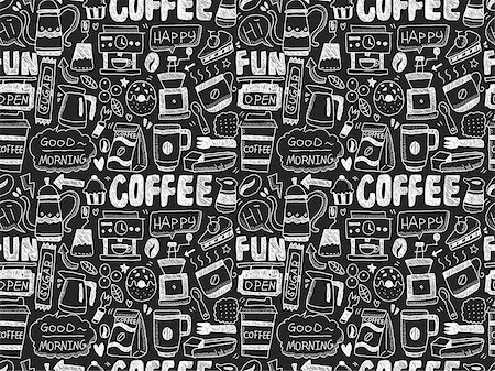 seamless doodle coffee Stock Photo - Budget Royalty-Free & Subscription, Code: 400-07992814