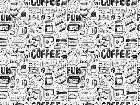 seamless doodle coffee Stock Photo - Budget Royalty-Free & Subscription, Code: 400-07992813