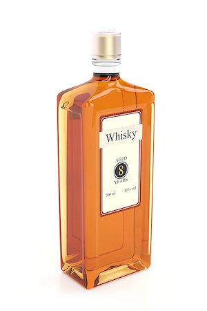 distillation whiskey - Whisky bottle on white background Stock Photo - Budget Royalty-Free & Subscription, Code: 400-07992872