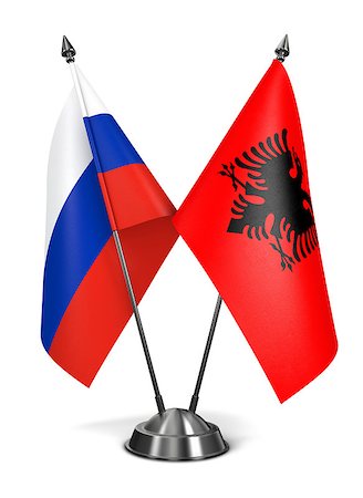 simsearch:400-04838176,k - Albania and Russia - Miniature Flags Isolated on White Background. Photographie de stock - Aubaine LD & Abonnement, Code: 400-07993207
