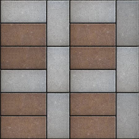 paver - Rectangular Paving Slabs Laid as four Brown Square Inside the Big Gray Square. Seamless Tileable Texture. Photographie de stock - Aubaine LD & Abonnement, Code: 400-07993219