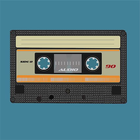 record isolated - Retro audio cassete. Vintage color. Stock Photo - Budget Royalty-Free & Subscription, Code: 400-07993446