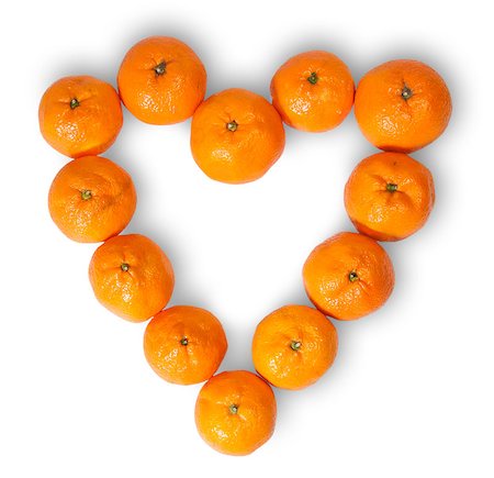 simsearch:400-07986020,k - Heart-Shaped Group Of Tangerines Isolated On White Background Stock Photo - Budget Royalty-Free & Subscription, Code: 400-07993588