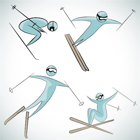 simsearch:400-08014032,k - An image of skier icon set. Foto de stock - Super Valor sin royalties y Suscripción, Código: 400-08014030