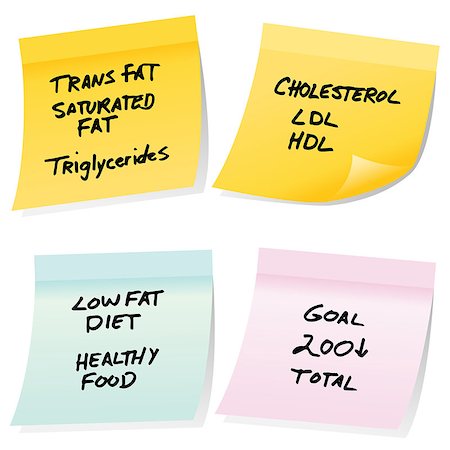 simsearch:400-08014032,k - An image of cholesterol sticky notes. Stock Photo - Budget Royalty-Free & Subscription, Code: 400-08014046