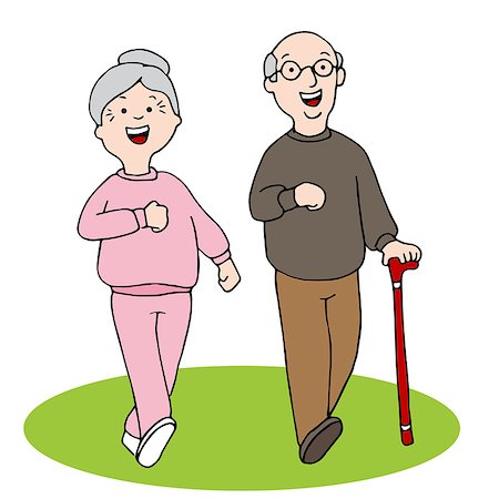 elderly characters - An image of two seniors walking. Stock Photo - Budget Royalty-Free & Subscription, Code: 400-08014043