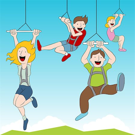 simsearch:400-08014032,k - An image of people riding a zip line. Stock Photo - Budget Royalty-Free & Subscription, Code: 400-08014055