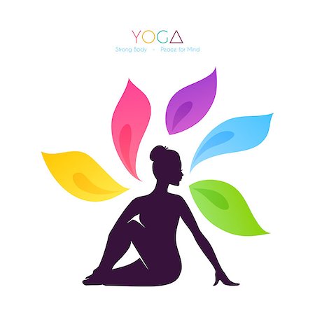 Vector illustration of Beautiful woman doing yoga Stock Photo - Budget Royalty-Free & Subscription, Code: 400-08014127