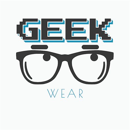 Geek wearing glasses typography t-shirt graphic design Stock Photo - Budget Royalty-Free & Subscription, Code: 400-08014160