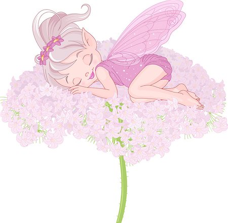 simsearch:400-05683592,k - Illustration of cute sleeping Pixy Fairy Stock Photo - Budget Royalty-Free & Subscription, Code: 400-08014237