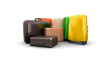Luggage, suitcases high quality photo realistic render Stock Photo - Budget Royalty-Free & Subscription, Code: 400-08014357
