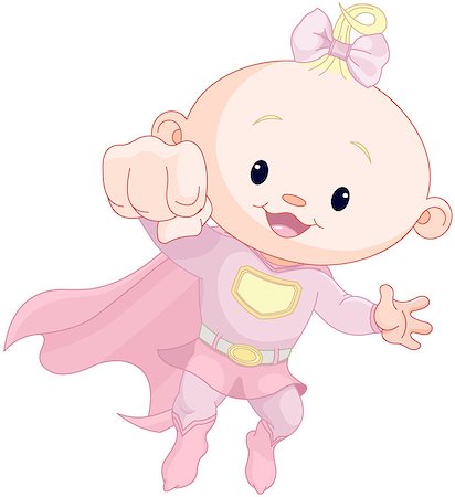 Illustration of very cute super baby girl Stock Photo - Budget Royalty-Free & Subscription, Code: 400-08014378