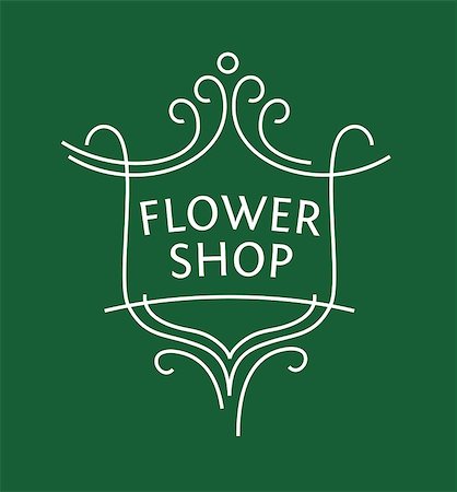 florist background - Vector logo for a shop of flowers, potted plants, cut flowers. Vintage. Photographie de stock - Aubaine LD & Abonnement, Code: 400-08014515