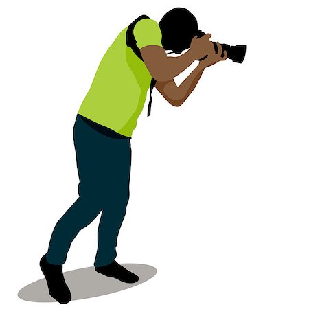 paparazzi silhouettes - An image of a paparazzi taking a photo. Stock Photo - Budget Royalty-Free & Subscription, Code: 400-08014570