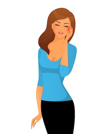 female coughing - Vector illustration of Sick woman character image Stock Photo - Budget Royalty-Free & Subscription, Code: 400-08014643