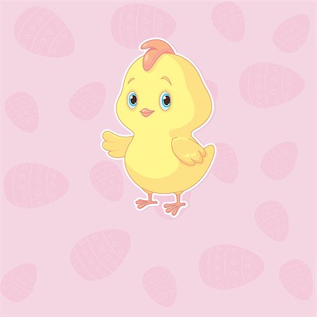 simsearch:400-04096713,k - A cute chicken on Easter pink background Photographie de stock - Aubaine LD & Abonnement, Code: 400-08014901
