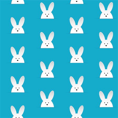 simsearch:400-06638864,k - Vector - Happy Easter Rabbit Bunny Blue Seamless Background Stock Photo - Budget Royalty-Free & Subscription, Code: 400-08014910