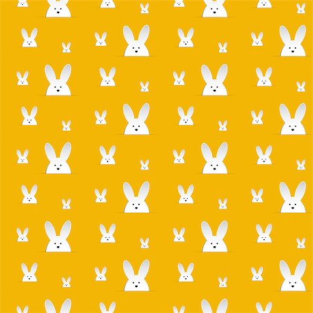 simsearch:400-06638864,k - Vector - Happy Easter Rabbit Bunny Orange Seamless Background Stock Photo - Budget Royalty-Free & Subscription, Code: 400-08014911