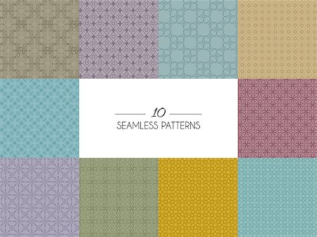 simsearch:400-07918887,k - Vector illustration of Set of geometric seamless patterns Stock Photo - Budget Royalty-Free & Subscription, Code: 400-08015102