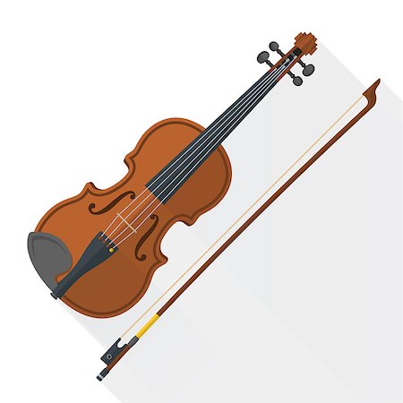 simsearch:400-04794660,k - color flat style vector violin fiddle bow on white background Foto de stock - Royalty-Free Super Valor e Assinatura, Número: 400-08015539