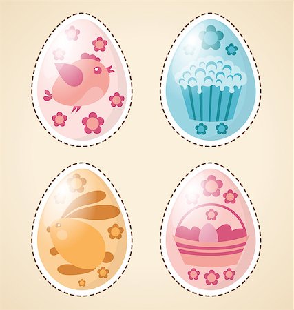 simsearch:400-05040794,k - Vector Easter elements rabbit, eggs, cake, chicken Stock Photo - Budget Royalty-Free & Subscription, Code: 400-08015914