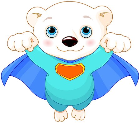 polar bear jumping - Illustration of Super Hero Polar Bear Photographie de stock - Aubaine LD & Abonnement, Code: 400-08016045